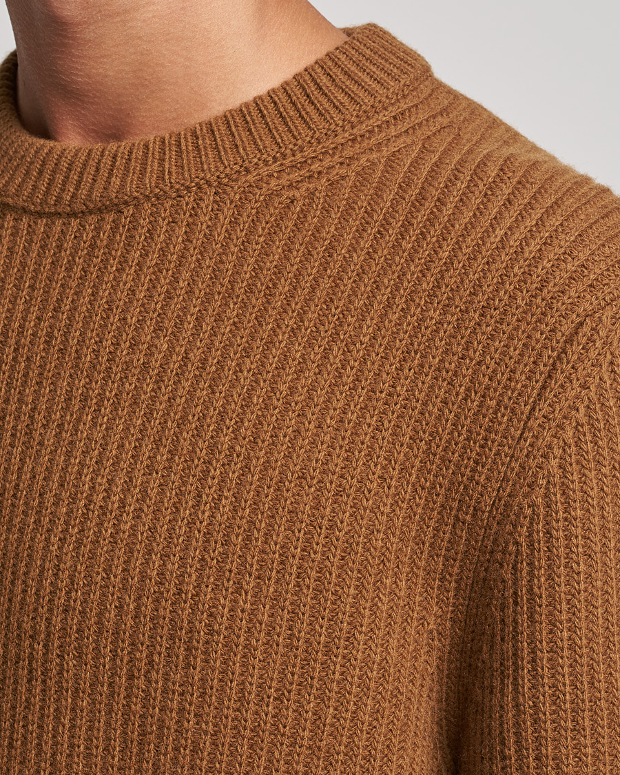Mies | Puserot | Nudie Jeans | August Wool Rib Knitted Sweater Oak