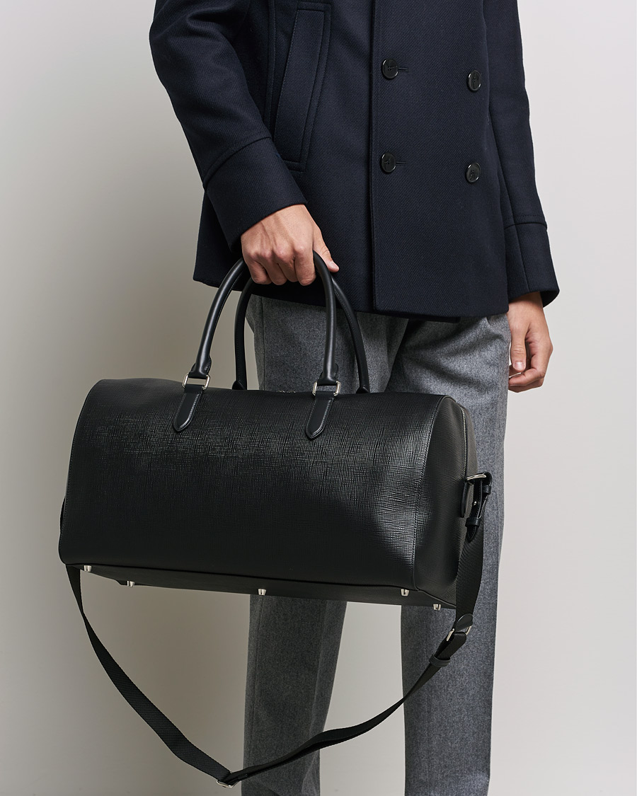 Mies | Smythson Panama Leather Weekendbag Black | Smythson | Panama Leather Weekendbag Black