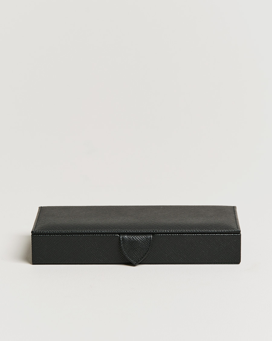 Mies | Smythson Panama Cufflink Box Black | Smythson | Panama Cufflink Box Black