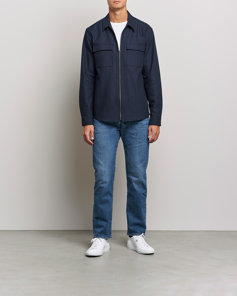 Mies | Kauluspaidat | Tiger of Sweden | Noel P Herringbone Shirt Night Blue