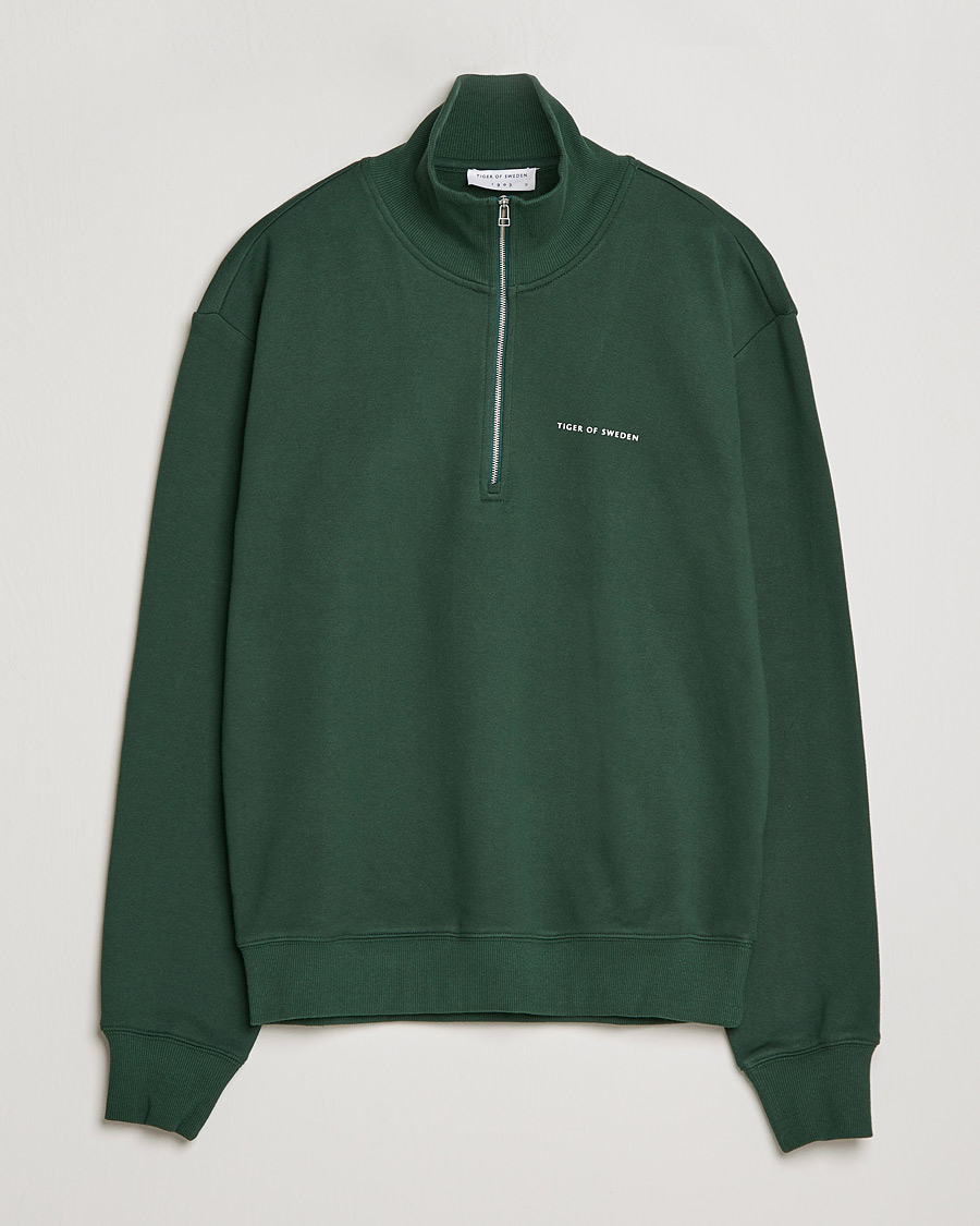 Mies | Puserot | Tiger of Sweden | Marlon Half Zip Sweatshirt Ever Green