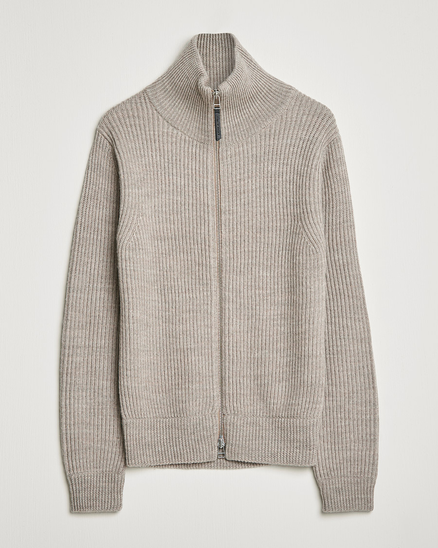 Mies | Puserot | Tiger of Sweden | Nyman Wool Zip Cardigan Moon Stone