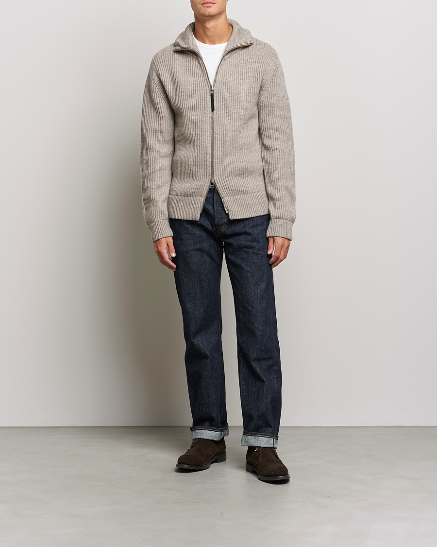 Mies | Puserot | Tiger of Sweden | Nyman Wool Zip Cardigan Moon Stone