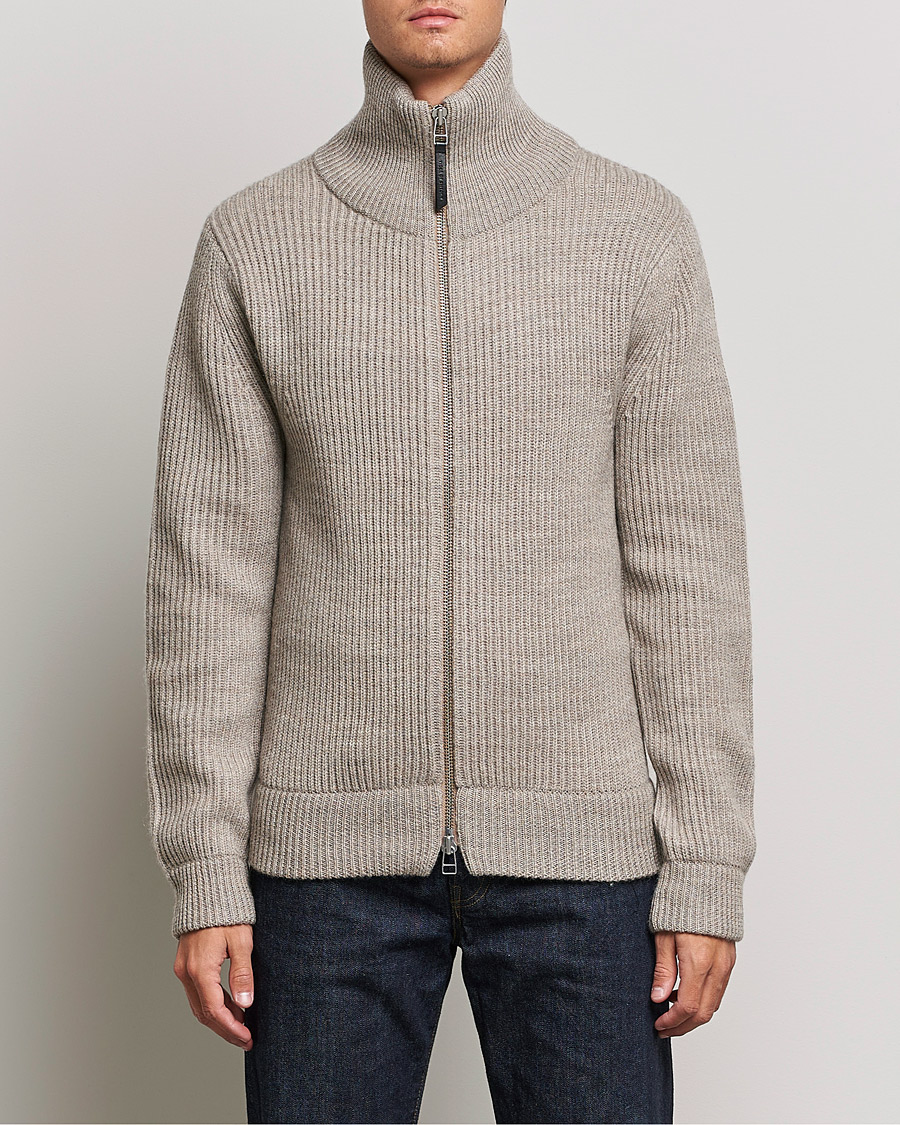 Mies | Puserot | Tiger of Sweden | Nyman Wool Zip Cardigan Moon Stone