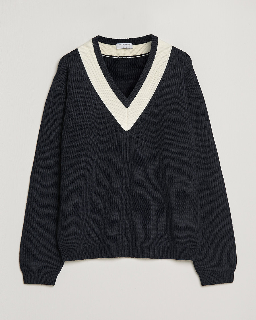 Mies | Puserot | Tiger of Sweden | Puck Wool Sweater Light Ink