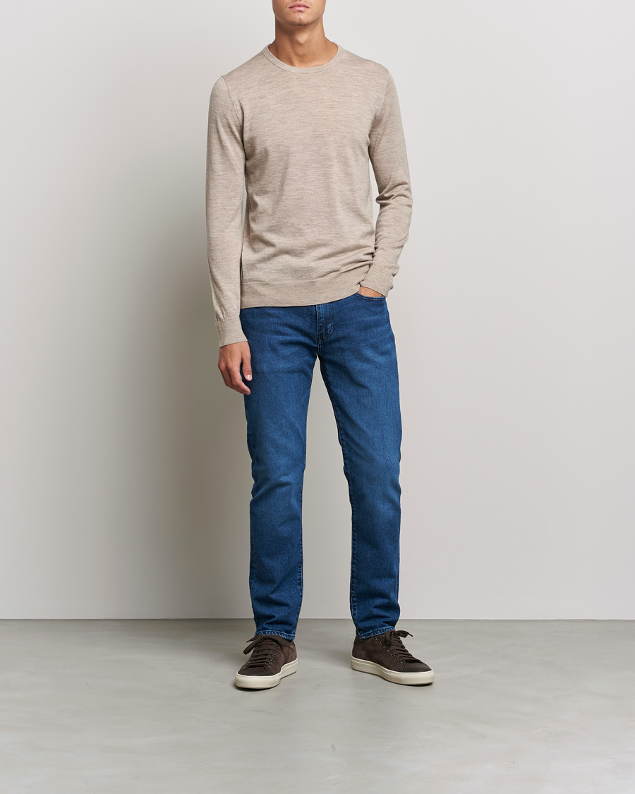 Mies | Puserot | Tiger of Sweden | Nichols Extra Fine Merino Crew Neck Beige Melange