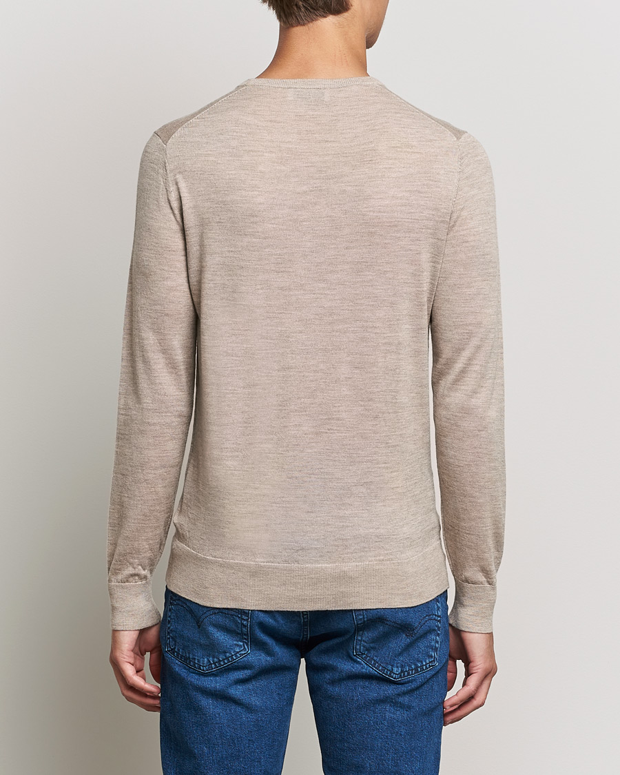 Mies | Puserot | Tiger of Sweden | Nichols Extra Fine Merino Crew Neck Beige Melange
