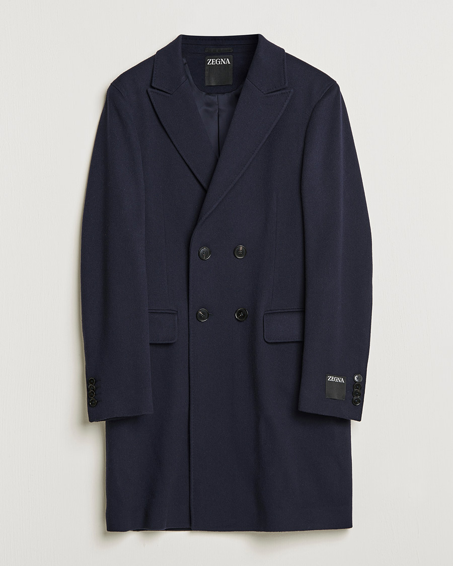 Mies | Takit | Zegna | Double Breasted Cashmere Coat Navy