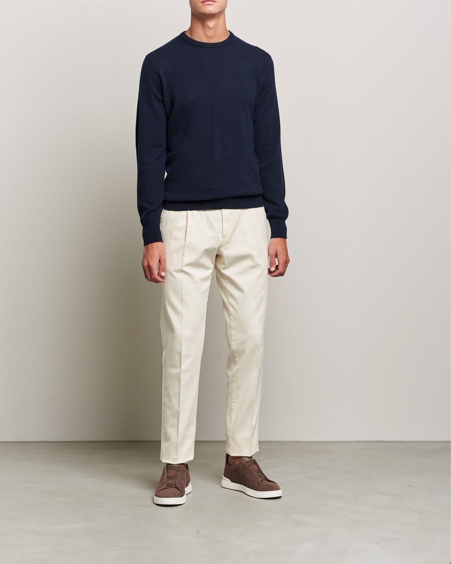 Mies | Puserot | Zegna | Oasi Cashmere Crew Neck Navy