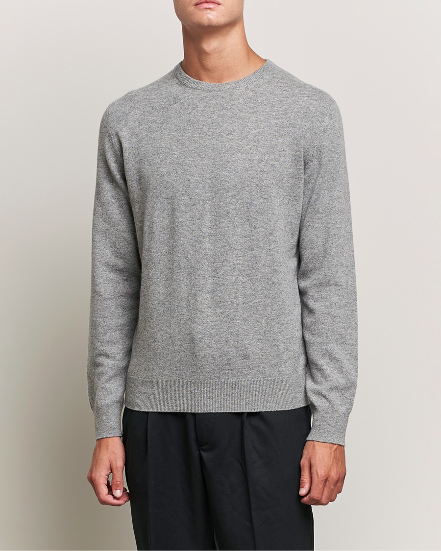 Mies | Puserot | Zegna | Oasi Cashmere Crew Neck Grey Melange