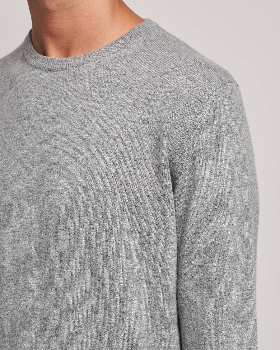 Mies | Puserot | Zegna | Oasi Cashmere Crew Neck Grey Melange