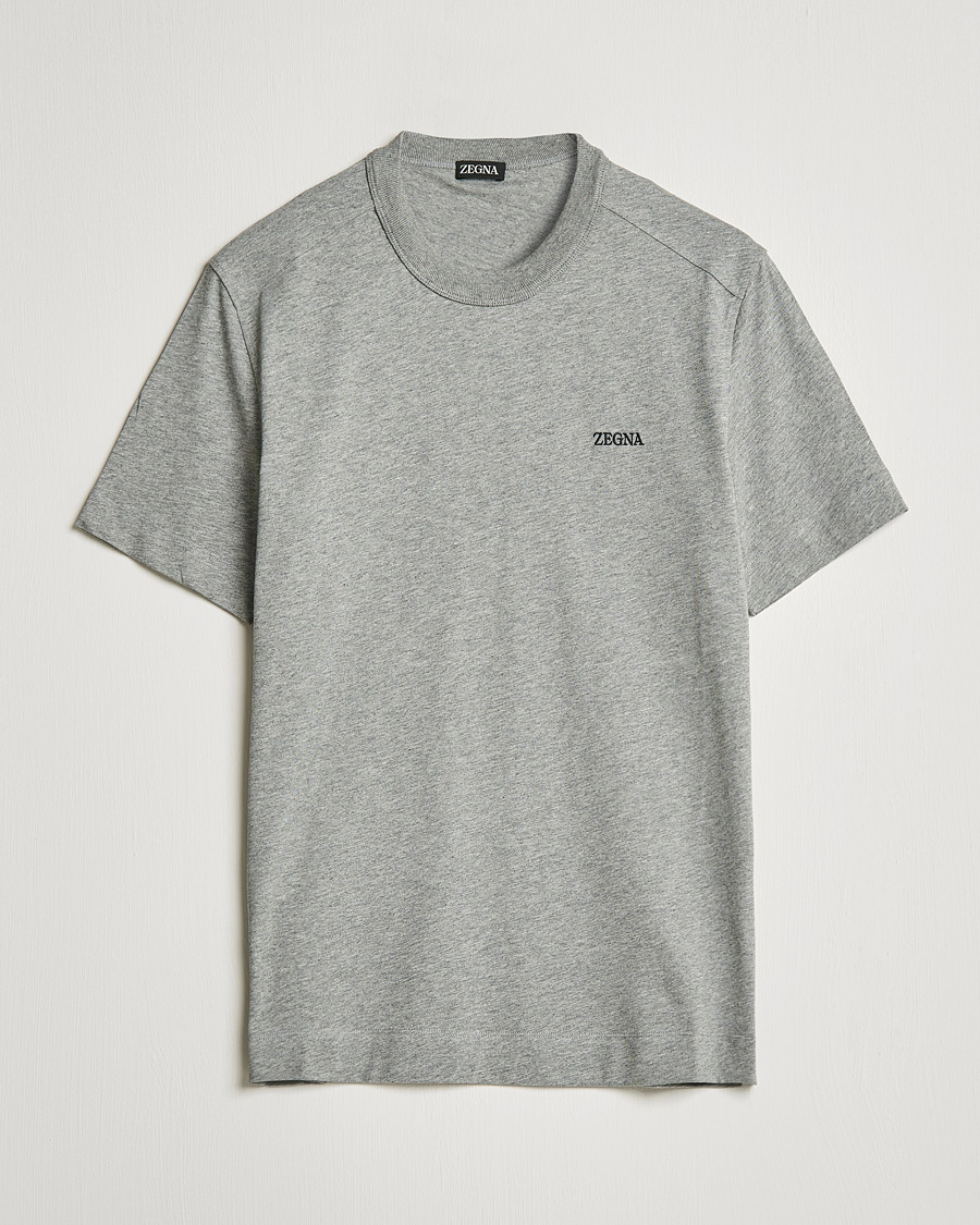 Mies | T-paidat | Zegna | Premium Cotton T-Shirt Grey Melange