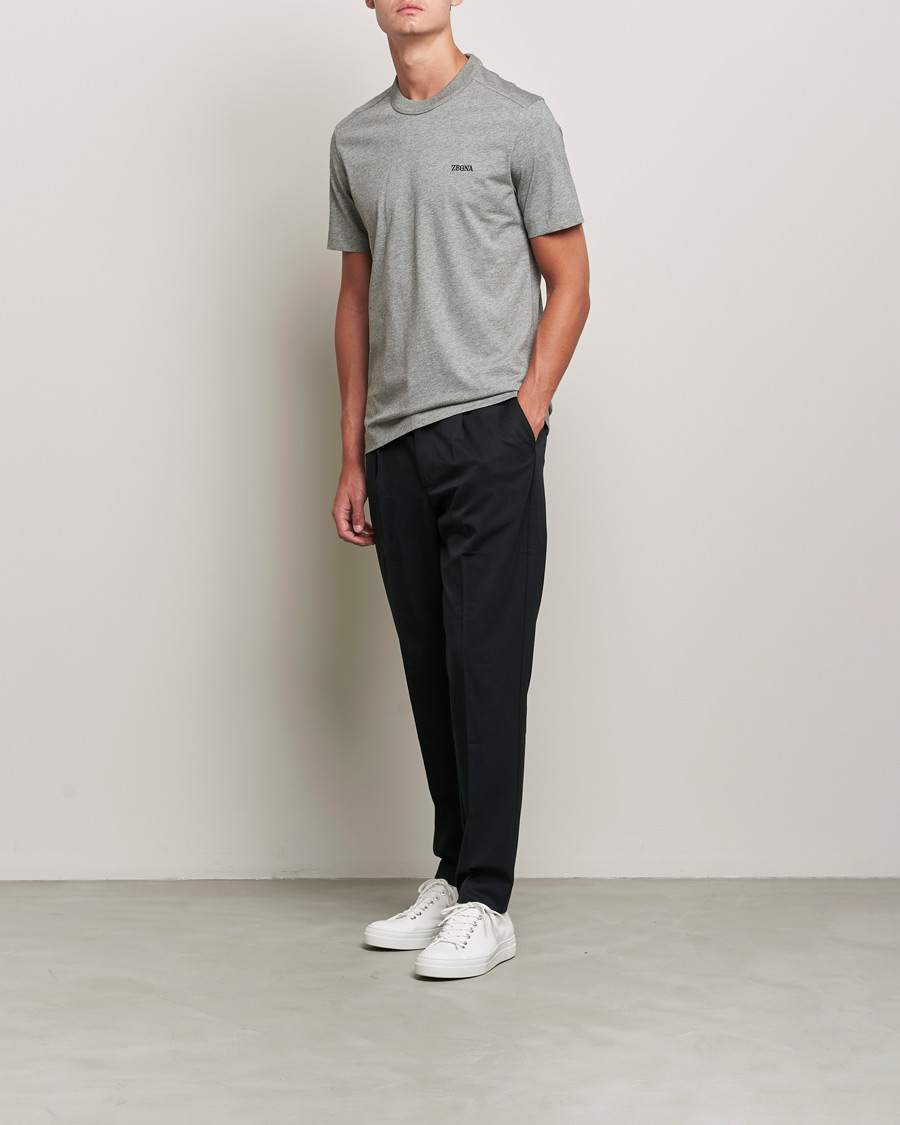 Mies | T-paidat | Zegna | Premium Cotton T-Shirt Grey Melange
