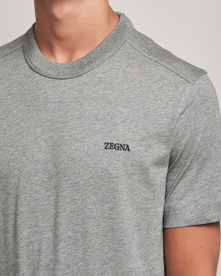 Mies | T-paidat | Zegna | Premium Cotton T-Shirt Grey Melange