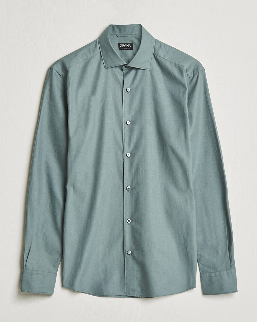 Mies | Kauluspaidat | Zegna | Premium Cotton Shirt Teal