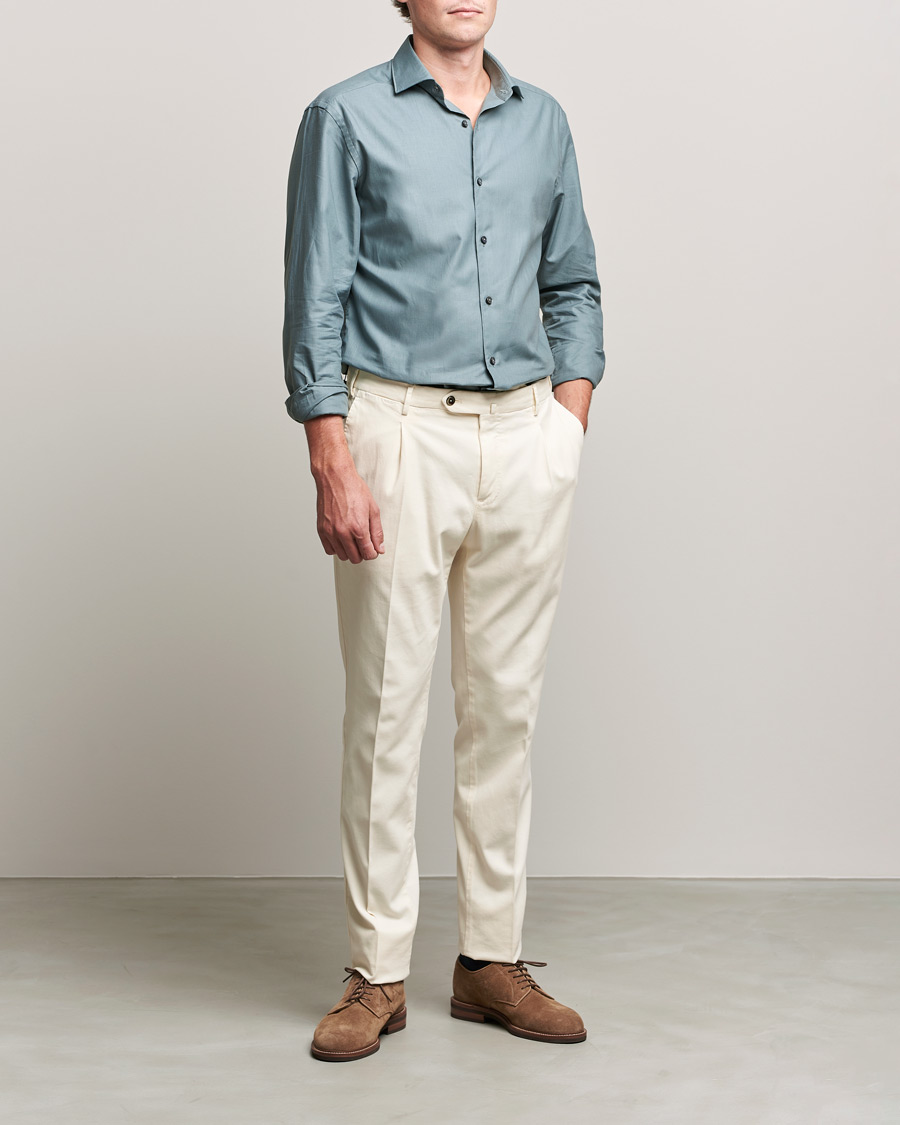 Mies | Kauluspaidat | Zegna | Premium Cotton Shirt Teal
