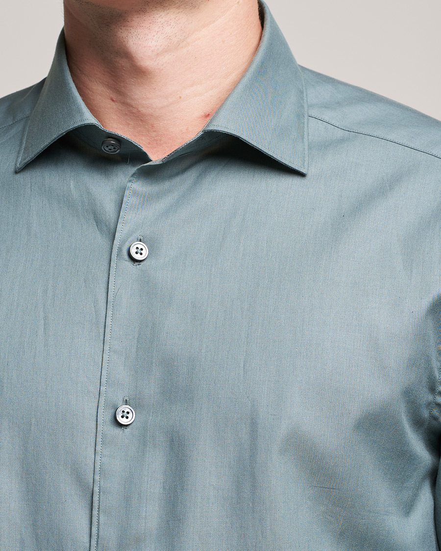 Mies | Kauluspaidat | Zegna | Premium Cotton Shirt Teal