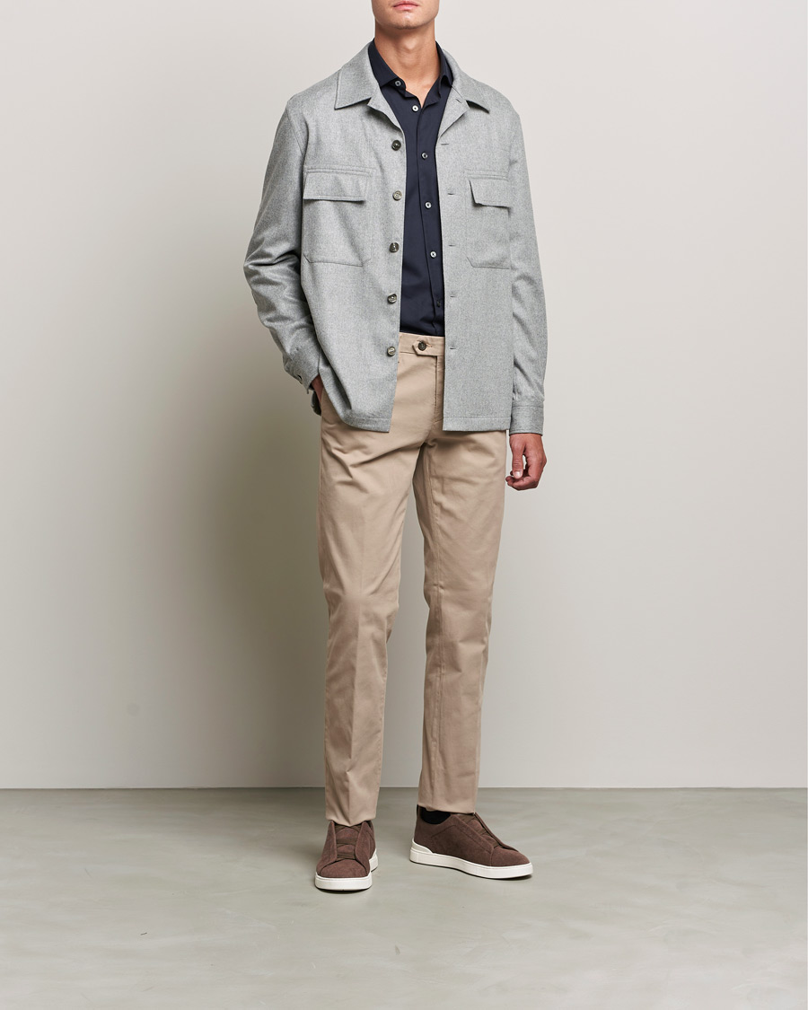 Mies | Kauluspaidat | Zegna | Premium Cotton Shirt Navy