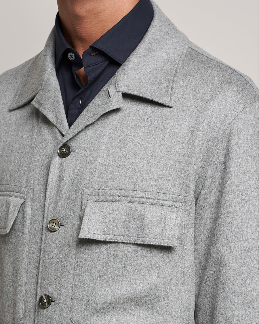 Mies | Kauluspaidat | Zegna | Oasi Cashmere Overshirt Light Grey