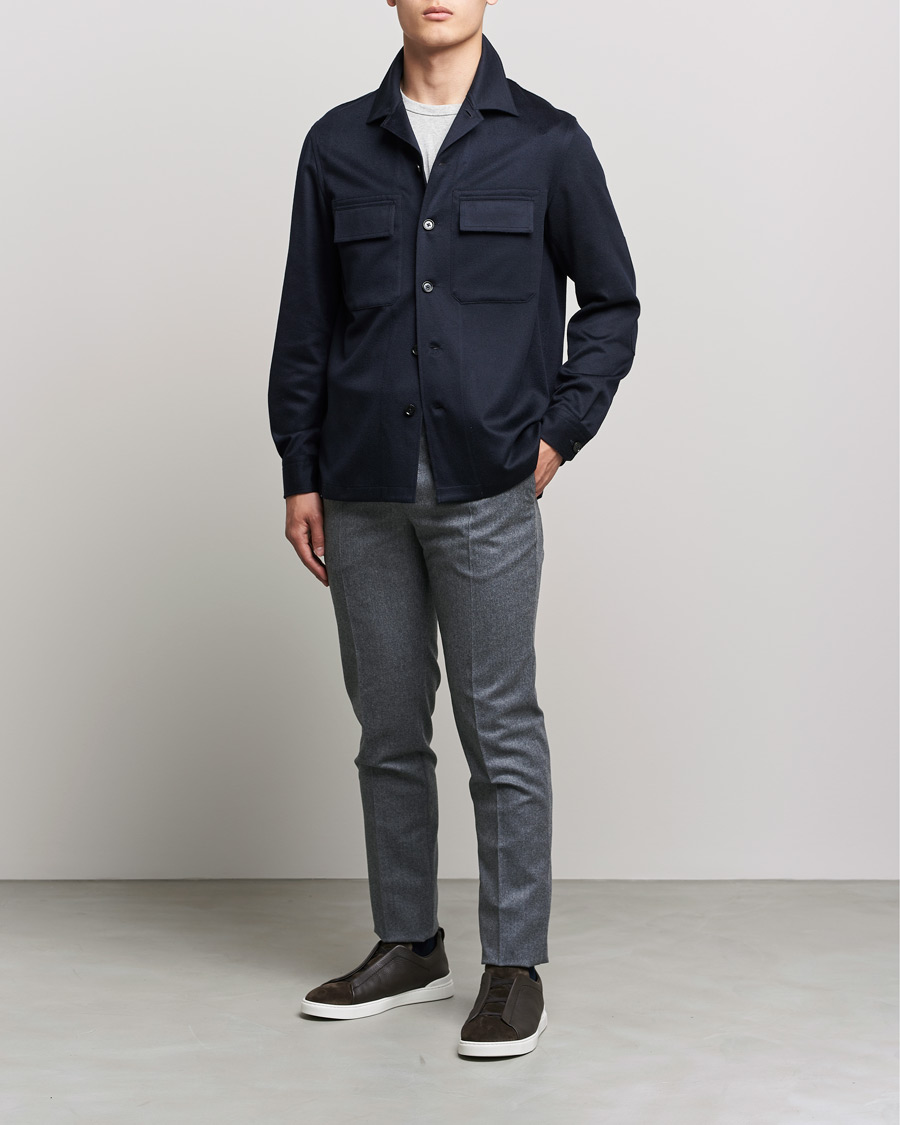 Mies | Kauluspaidat | Zegna | Oasi Cashmere Overshirt Navy