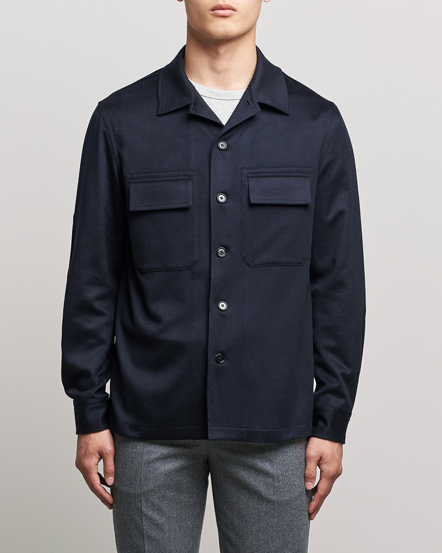 Mies | Kauluspaidat | Zegna | Oasi Cashmere Overshirt Navy