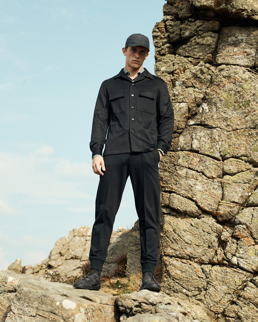 Mies | Housut | Zegna | Cotton Stretch Joggers Navy