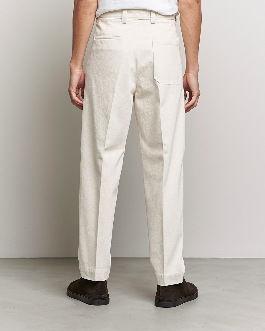 Mies | Housut | Zegna | Pleated Bull Denim Pants Off White