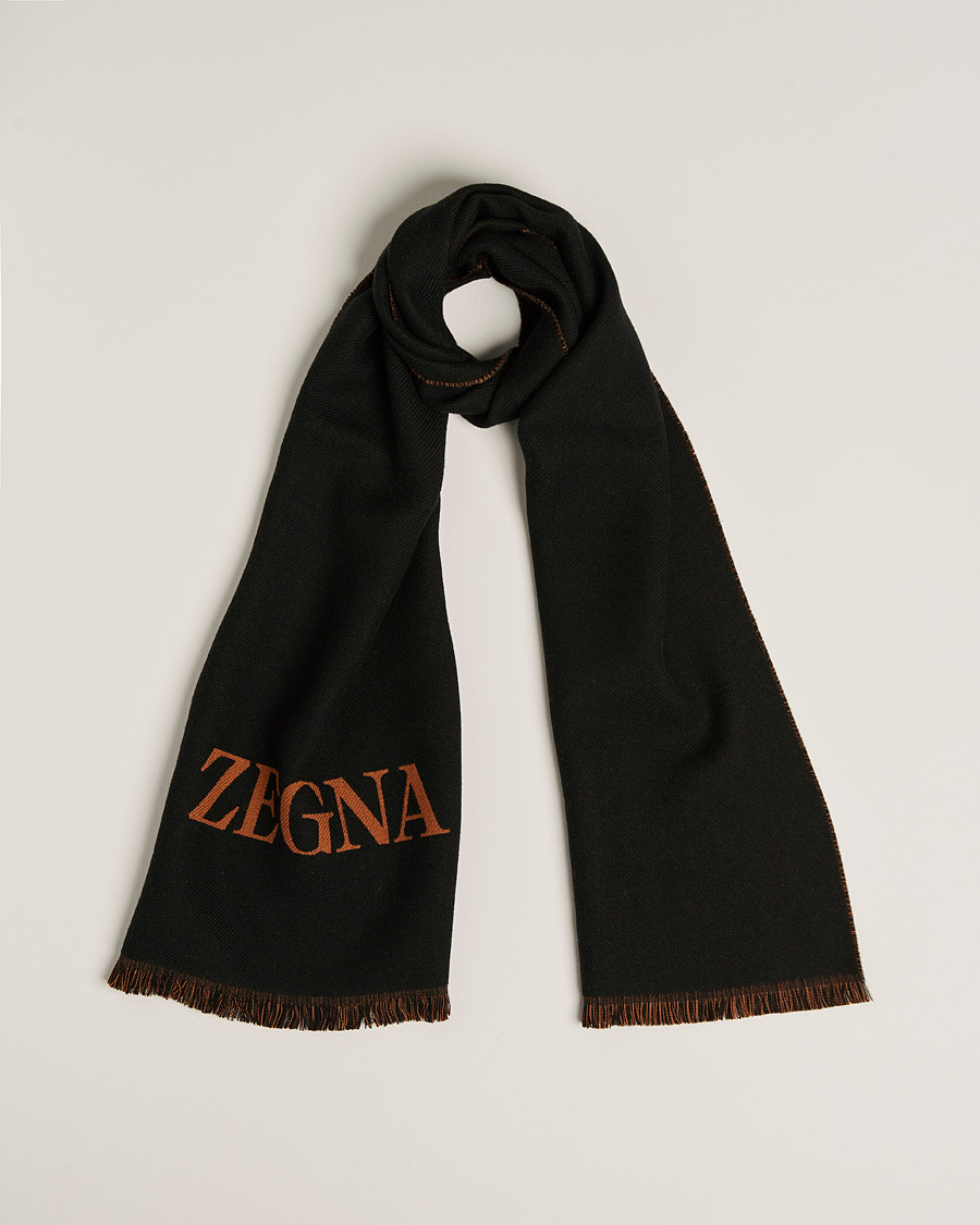 Mies | Zegna Bicolor Wool Scarf Black | Zegna | Bicolor Wool Scarf Black