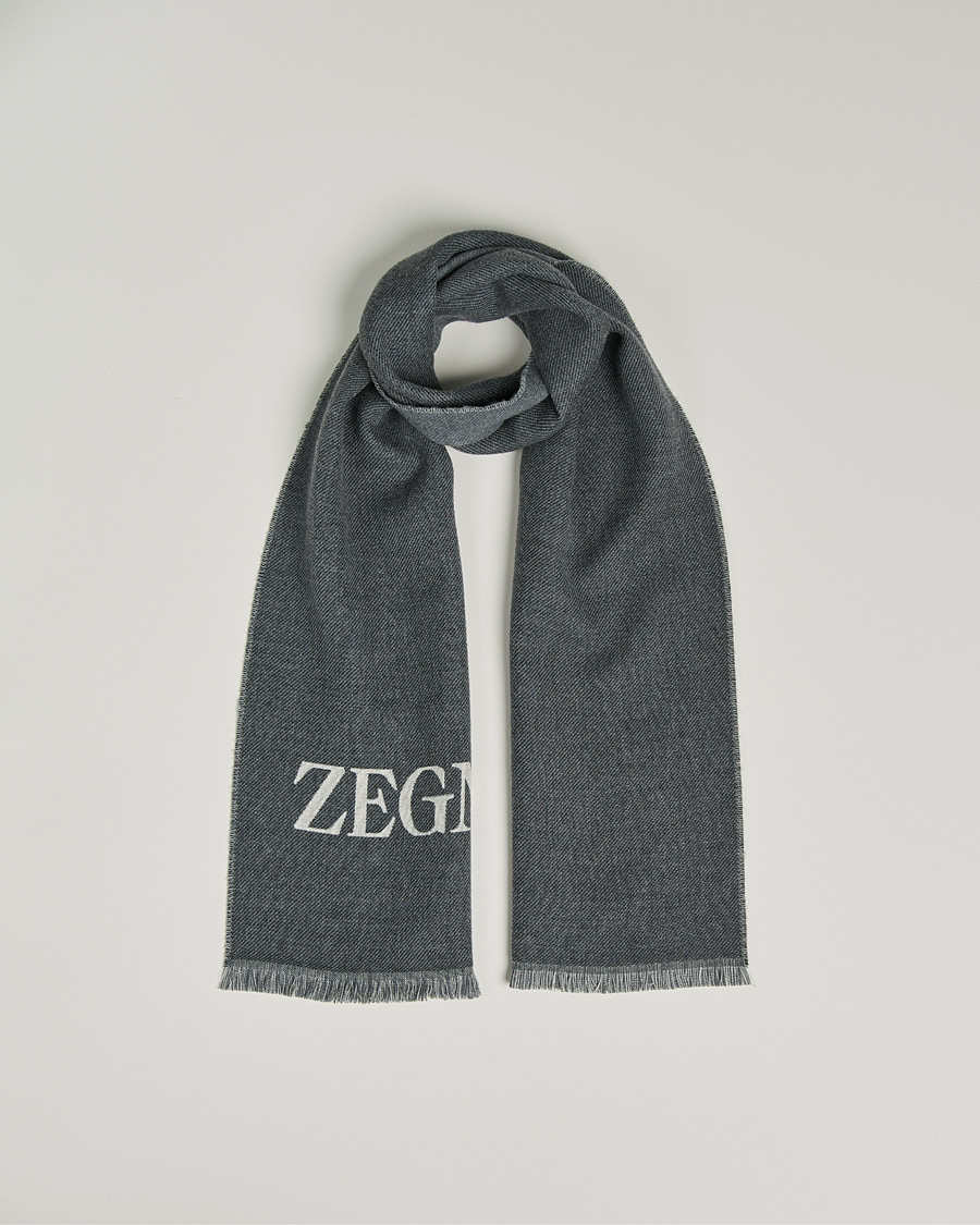 Mies | Zegna Bicolor Wool Scarf Dark Grey | Zegna | Bicolor Wool Scarf Dark Grey