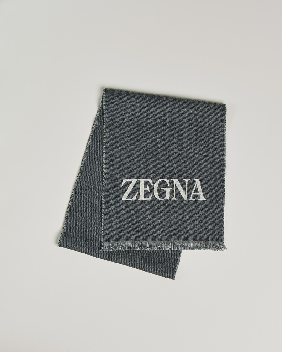 Mies | Zegna Bicolor Wool Scarf Dark Grey | Zegna | Bicolor Wool Scarf Dark Grey