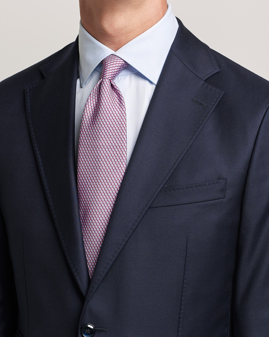 Mies | Zegna Printed Silk Tie Pink | Zegna | Printed Silk Tie Pink