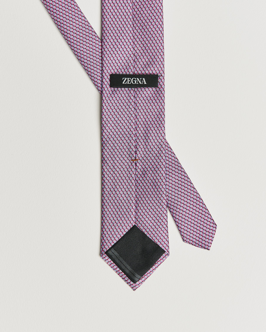 Mies | Zegna Printed Silk Tie Pink | Zegna | Printed Silk Tie Pink