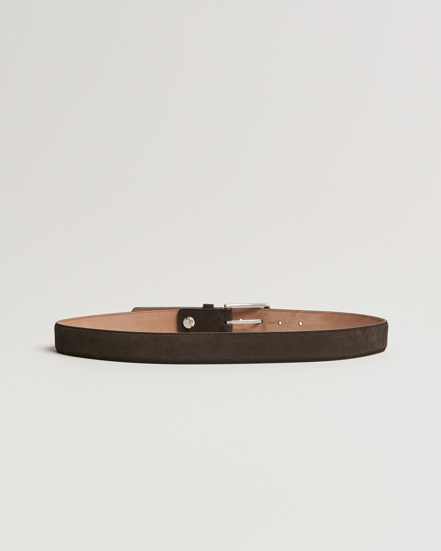 Mies | Zegna Triple Stitch Belt Dark Brown Suede | Zegna | Triple Stitch Belt Dark Brown Suede