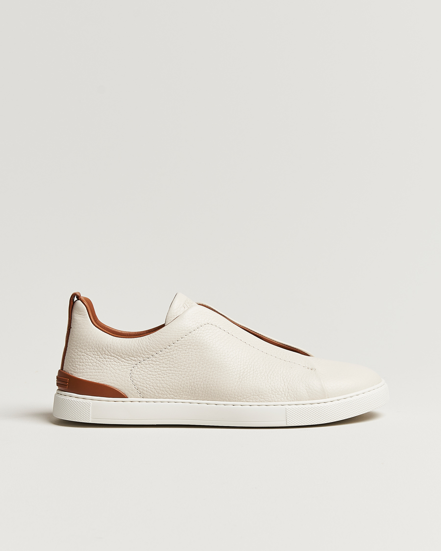Mies | Zegna Triple Stitch Sneakers White Deerskin | Zegna | Triple Stitch Sneakers White Deerskin