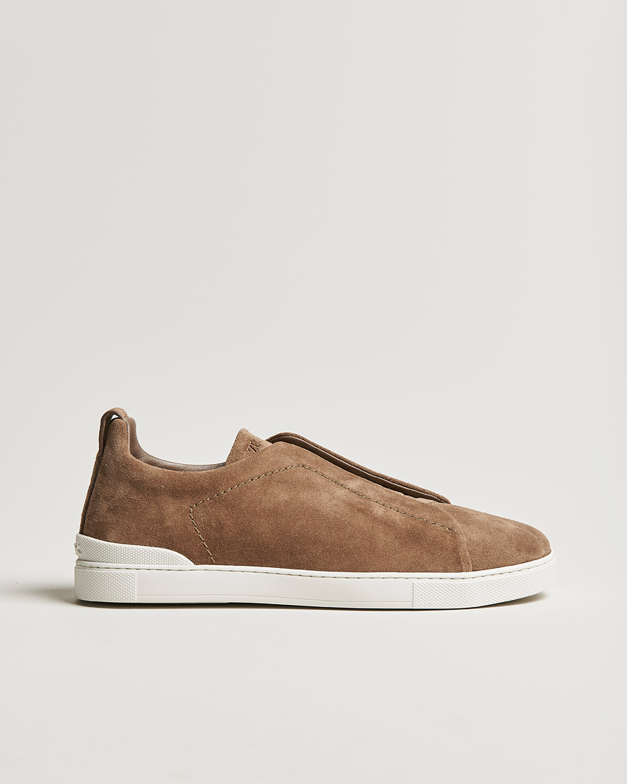 Mies | Zegna Triple Stitch Sneakers Beige Suede | Zegna | Triple Stitch Sneakers Beige Suede