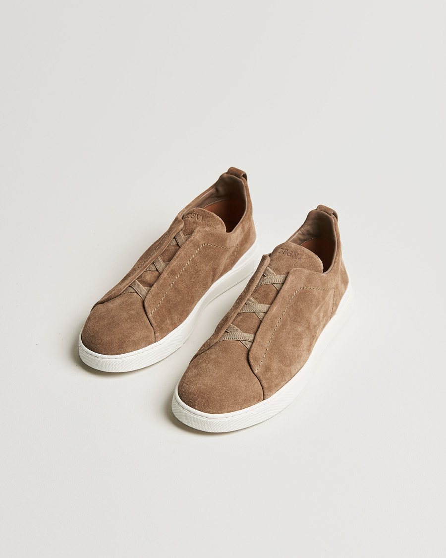 Mies | Zegna | Zegna | Triple Stitch Sneakers Beige Suede