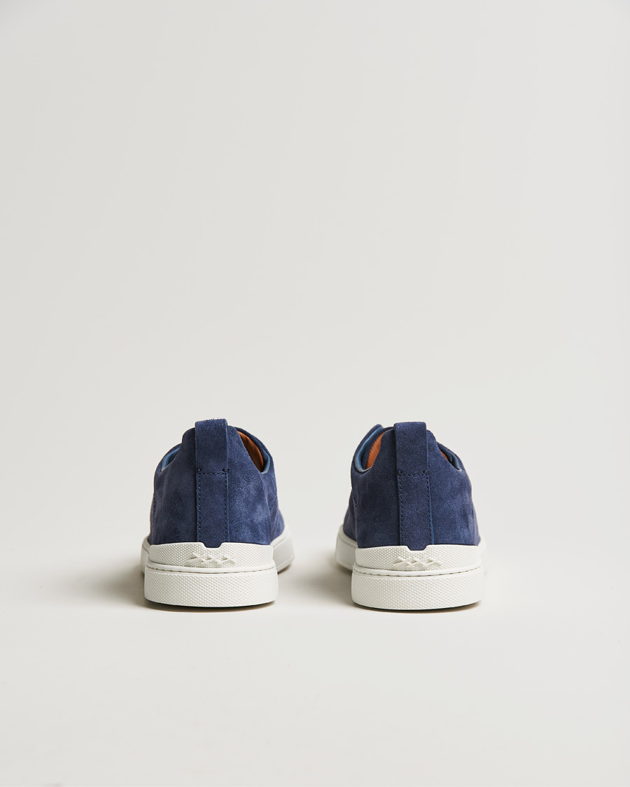 Mies | Zegna Triple Stitch Sneaker Blue Suede | Zegna | Triple Stitch Sneaker Blue Suede