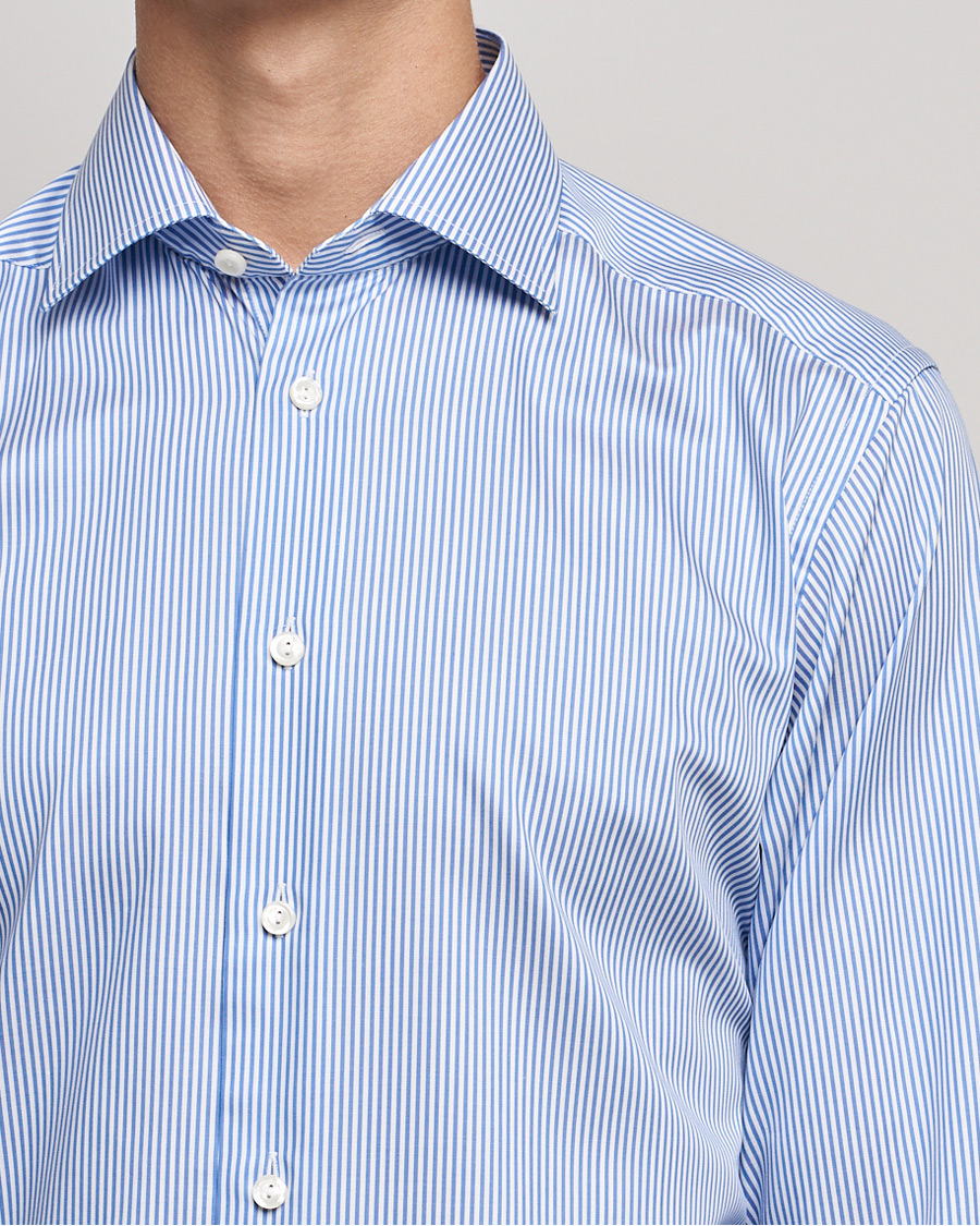 Mies | Kauluspaidat | Eton | Bengal Stripe Fine Twill Shirt Royal Blue