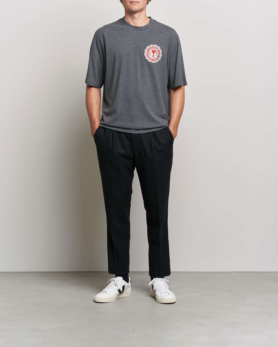 Mies | Lyhythihaiset t-paidat | AMI | France Patch T-Shirt Heather Grey