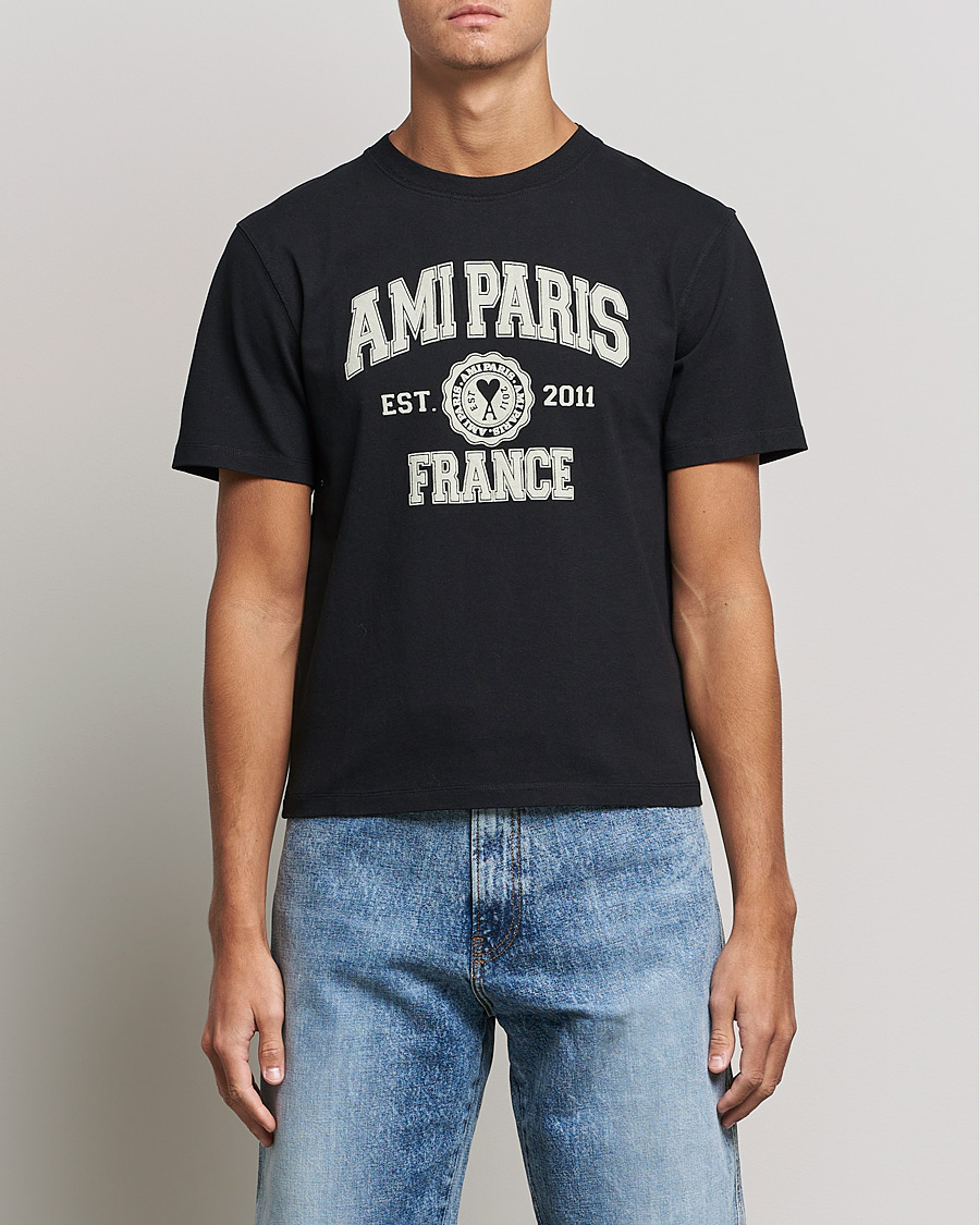 Mies |  | AMI | Paris College T-Shirt Black
