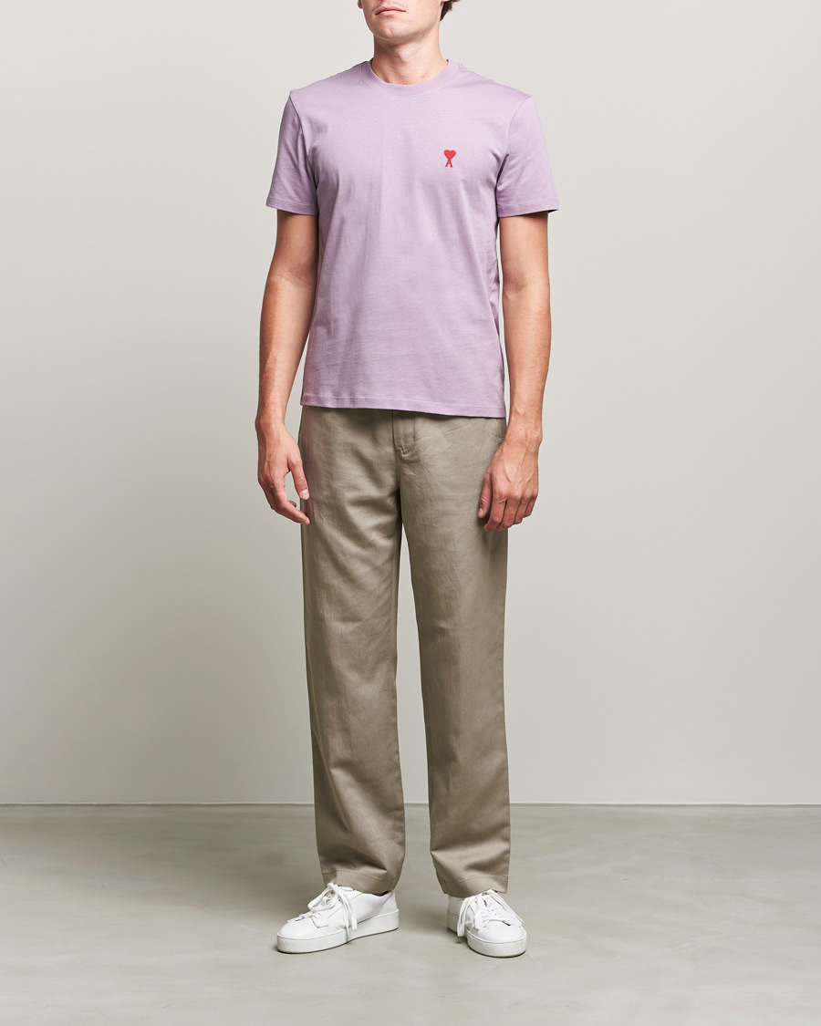 Mies | T-paidat | AMI | Heart Logo T-Shirt Washed Purple