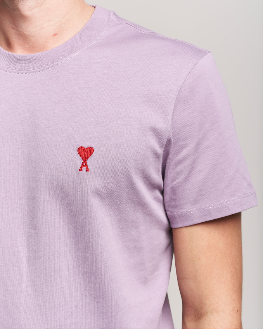 Mies | T-paidat | AMI | Heart Logo T-Shirt Washed Purple