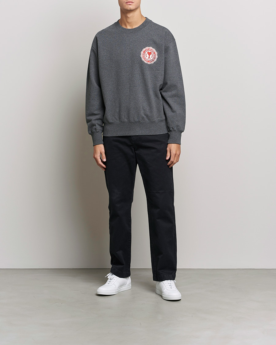 Mies | Puserot | AMI | France Patch Sweatshirt Heather Grey