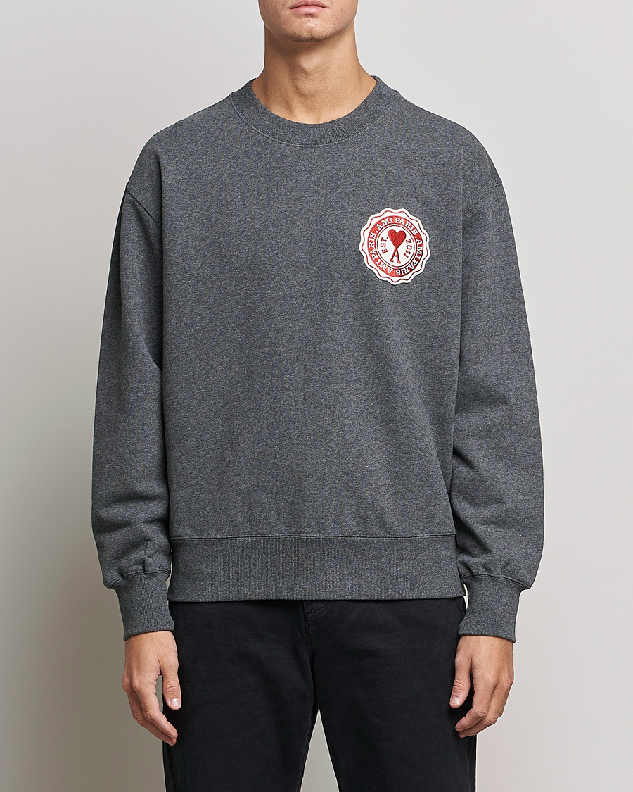 Mies | Puserot | AMI | France Patch Sweatshirt Heather Grey