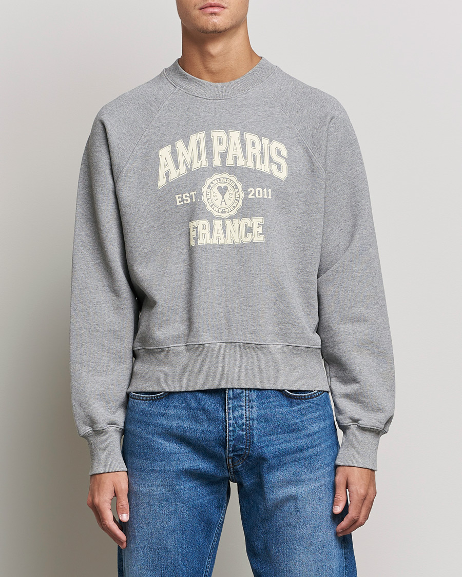 Mies | Puserot | AMI | Paris College Sweatshirt Heather Grey