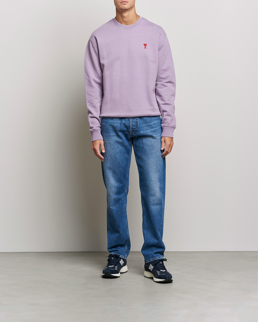 Mies | AMI | AMI | Heart Logo Sweatshirt Washed Purple