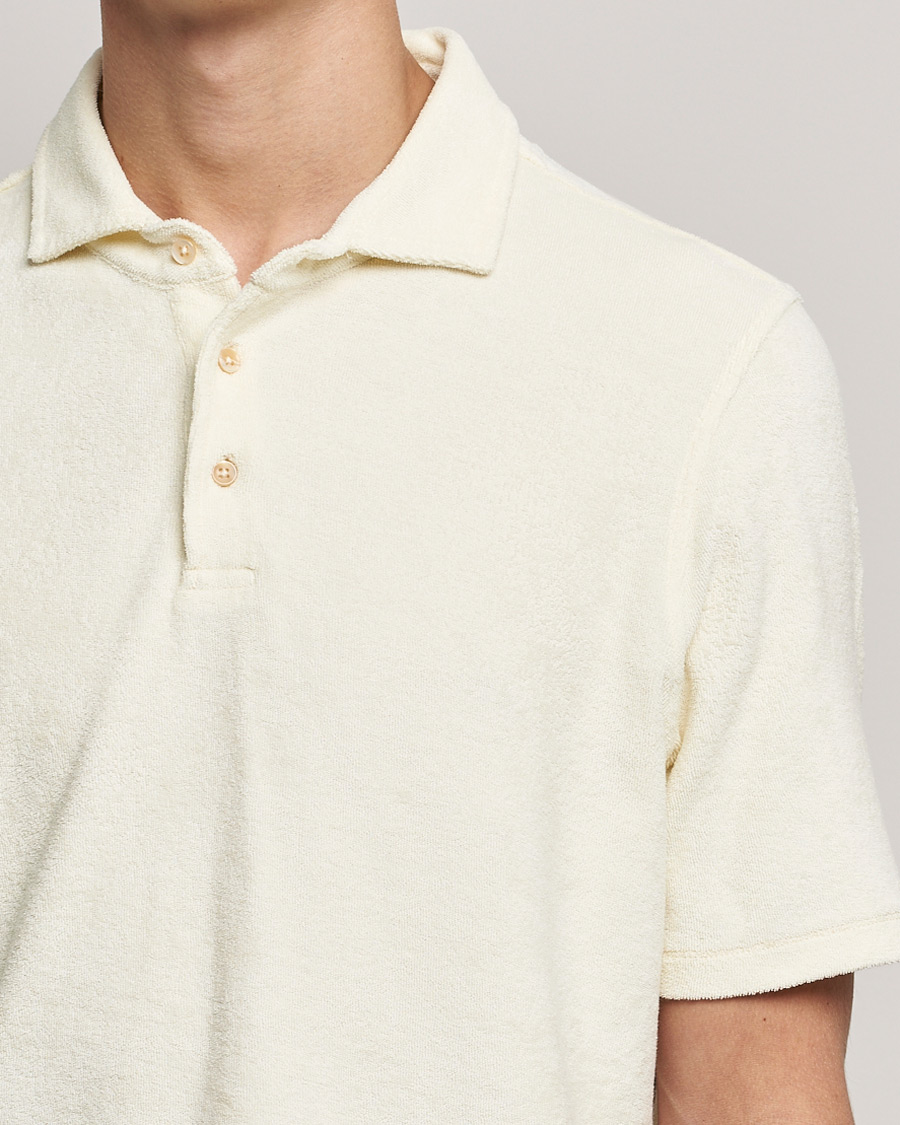 Mies | Pikeet | Stenströms | Towelling Cotton Poloshirt Cream