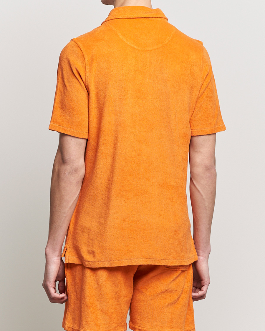 Mies | Pikeet | Stenströms | Towelling Cotton Poloshirt Orange