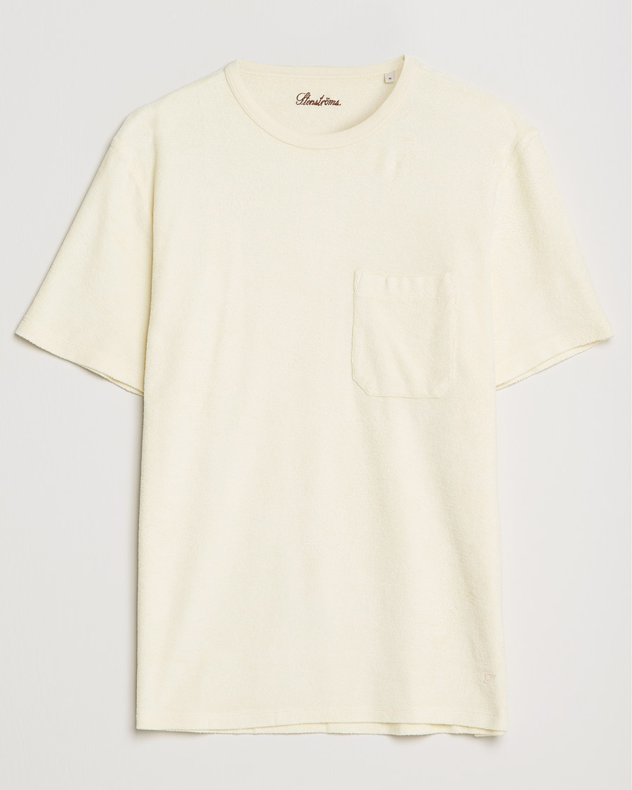Mies | T-paidat | Stenströms | Towelling Cotton T-Shirt Cream