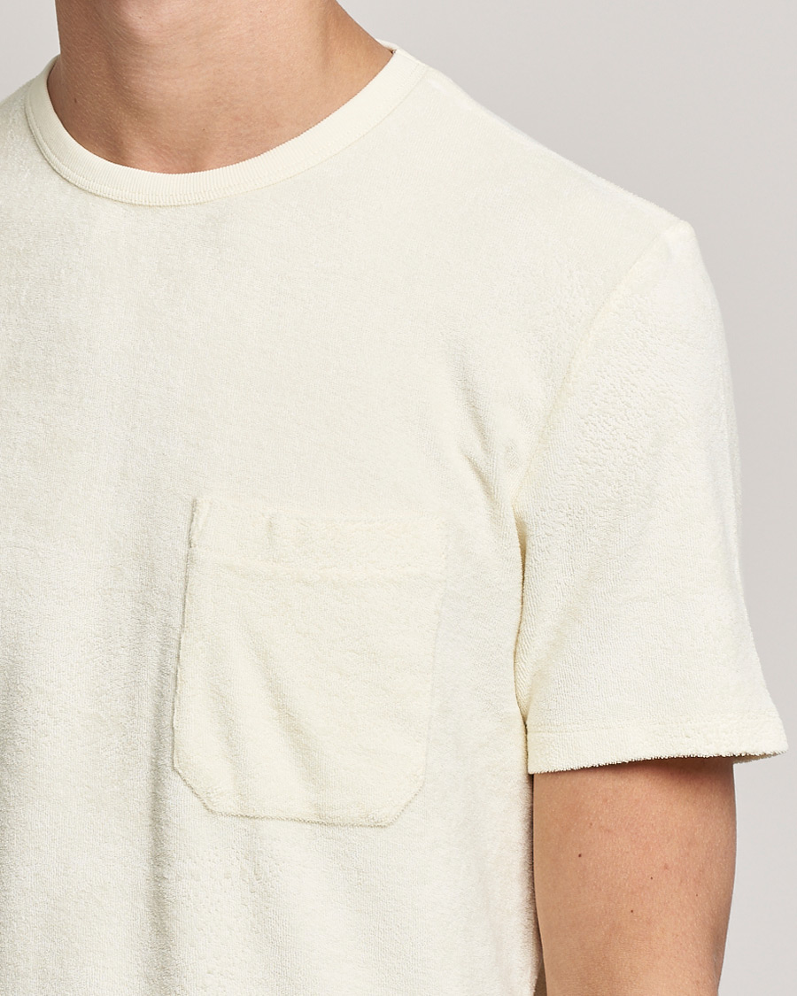 Mies | T-paidat | Stenströms | Towelling Cotton T-Shirt Cream